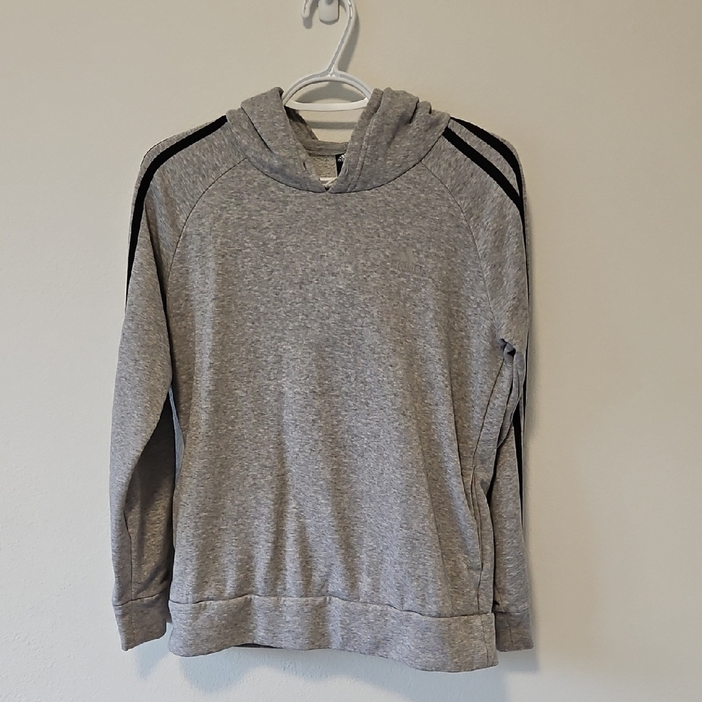 💛Adidas Gray Hoodie with Black Accents